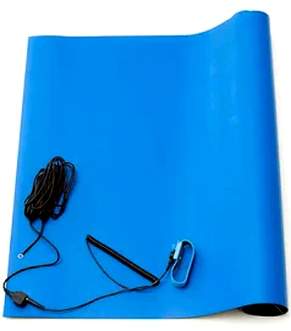ESD tabletop mat with grounding cord and wrist strap