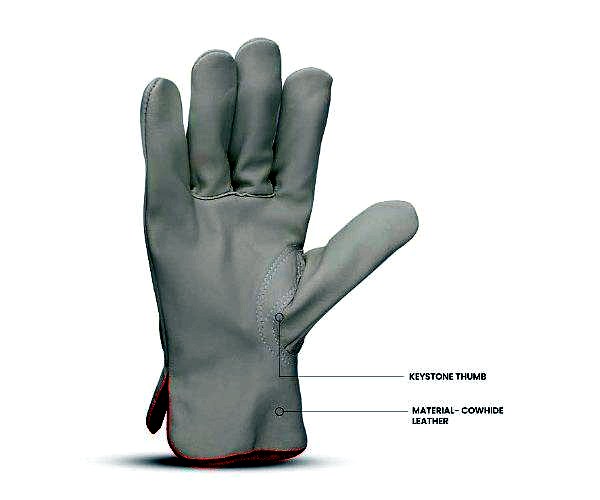 Leather hand gloves