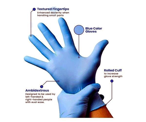 Nitrile hand gloves