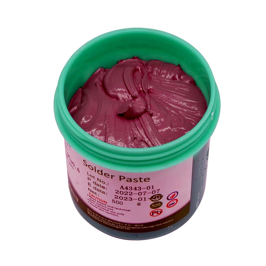 SAC305 solder paste tub, ready for stencil printing